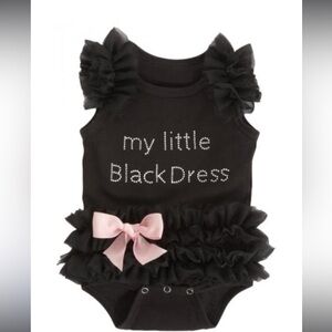 “My Little Black Dress" baby bodysuit 6-12 months
